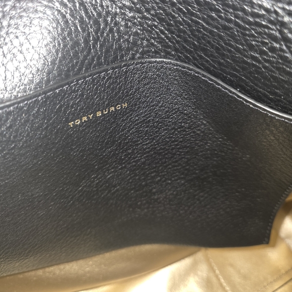 Tory Burch Perry Tote In Black Smooth/ Pebbled Leather. Never Used - Picture 16 of 16